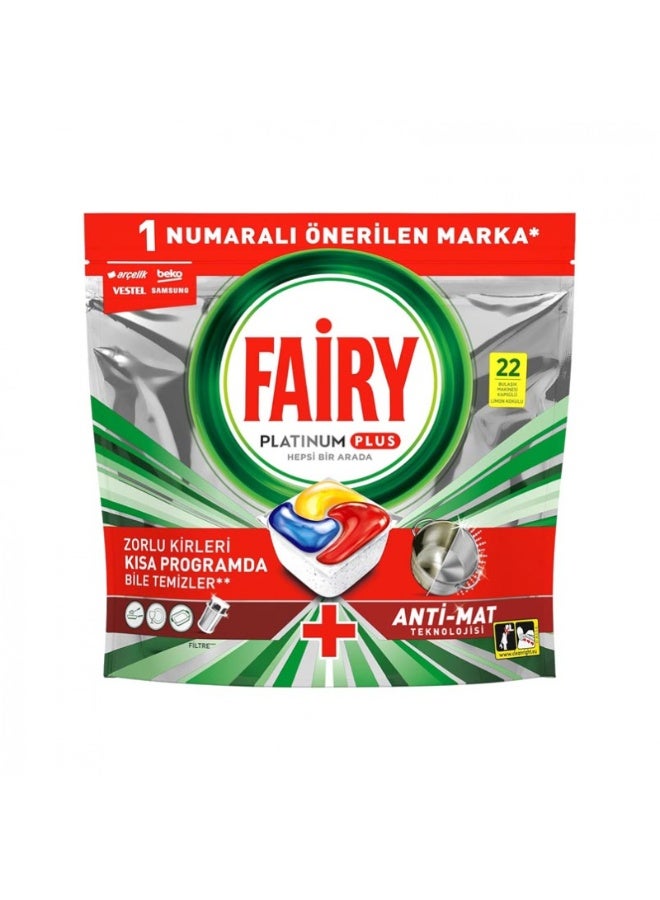 Fairy Platinum Plus Pot & Stain Cleaner Capsules with Lemon Scent – ​​22 Capsules - Image 2